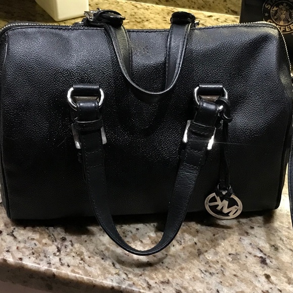 Michael Kors Black Leather Handbag - Picture 1 of 8